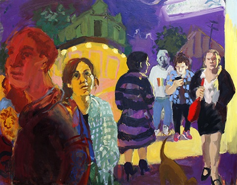 Wendy Sharpe, Erskineville Train Station, 2018 oil on canvas, 145 x 182 cm. Winner Calleen Art Award 2019.