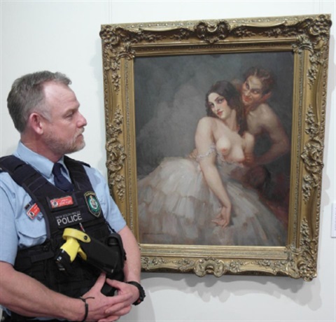 Officer Beard with stolen painting
