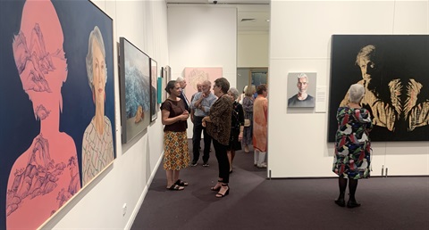 Archibald Prize 2021 Opening - visitors in the Gallery space