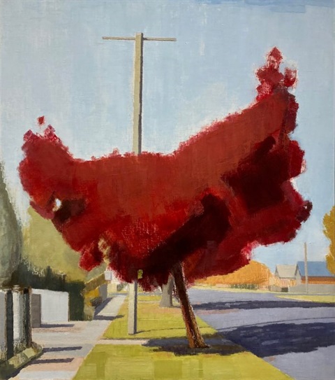 Rachel Ellis, Claret Ash, Bathurst, 2021, oil on linen on plywood, 139 x 122cm