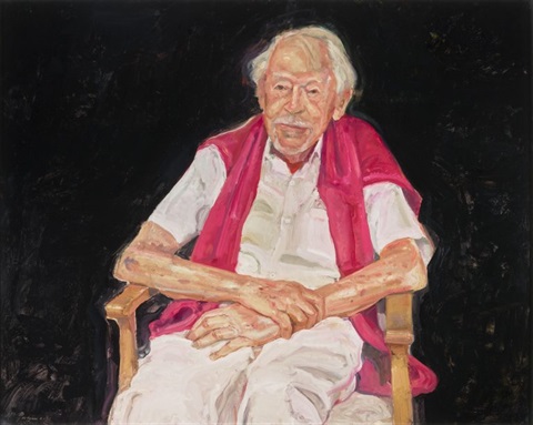 Archibald Prize 2021 finalist Peter Wegner ‘Portrait of Guy Warren at 100’ oil on canvas, 120.5 x 151.5 cm © the artist Photo: AGNSW, Felicity Jenkins Sitter: Guy Warren