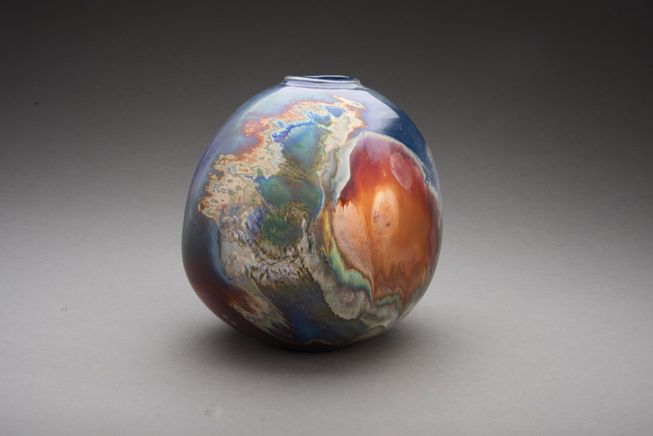 Greg Daly, Storm at Sunset, 2025, earthenware with lustre glaze