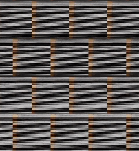 Keiko Amenomori-Schmeisser, Steel in Squares (detail), 2002, digital print on vinyl cloth, 210 x 110 cm